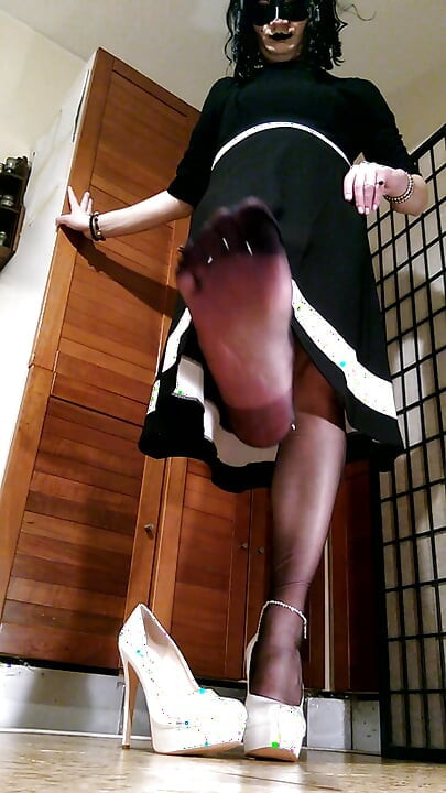 Black and White Dress and Heels