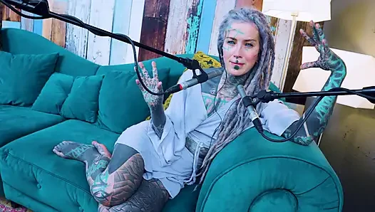 I talk about U - uncomfortable - ASMR podcast SFW talking goth skinny girl dreadlocks tattoo model inked girl