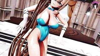 Queens - 2 filles sexy en costume de lapin dansant (3D HENTAI)