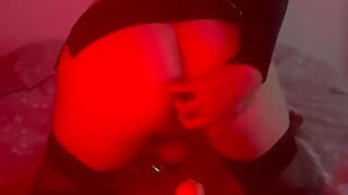 trap slave Play with condom 1