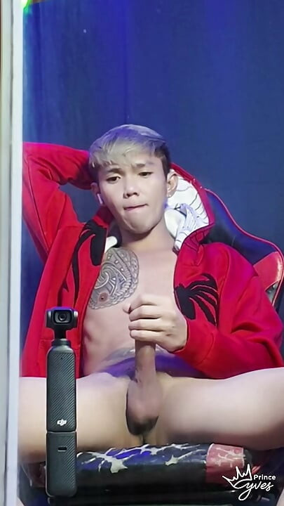 Inked Boy in a Spidey Hodi Masturbating