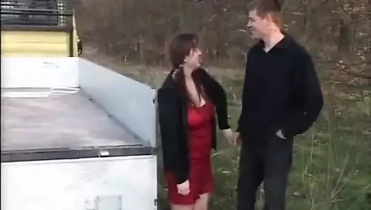 Real Outdoor porn video – Curvy German fat and busty shoots amateur outdoor porn from the 90s