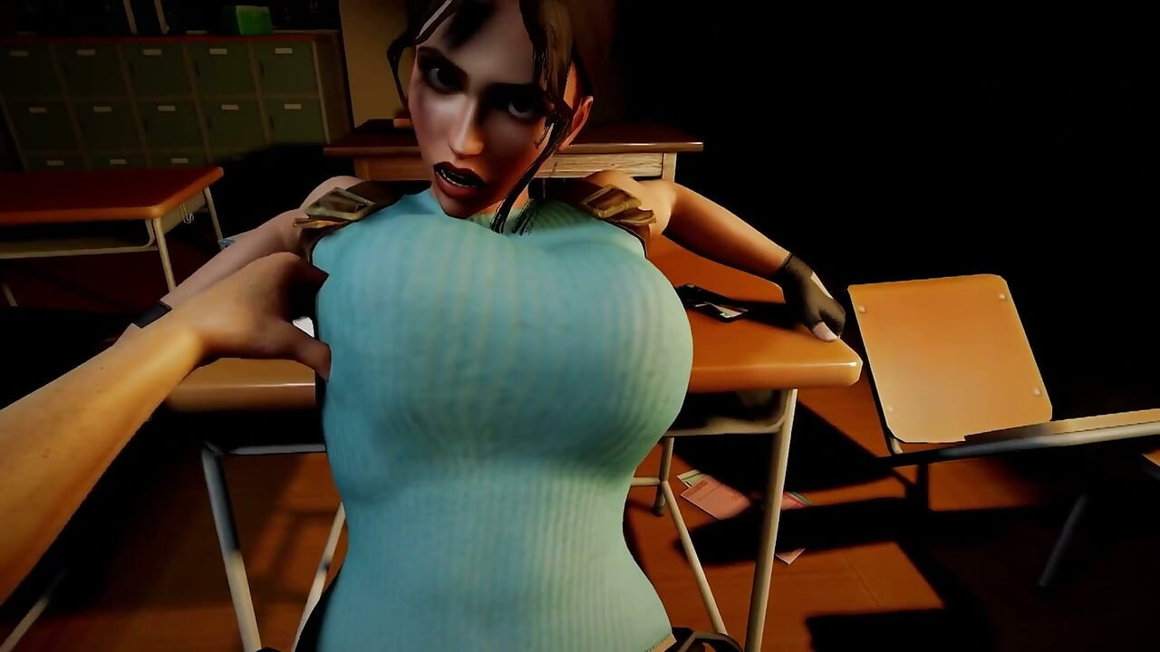Classic Lara Croft Riding Cowgirl - Tomb Raider Parody
