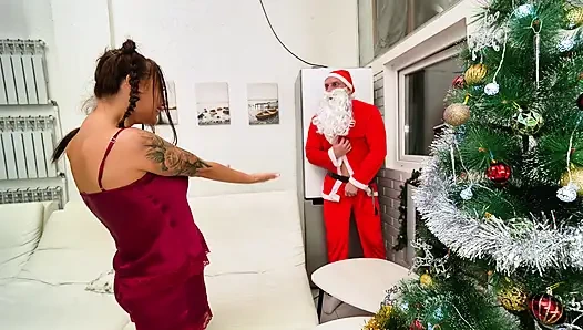 Santa Cock Having Fun with Dirty Slut This Christmas