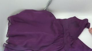 Писсинг на фиолетовое платье 4