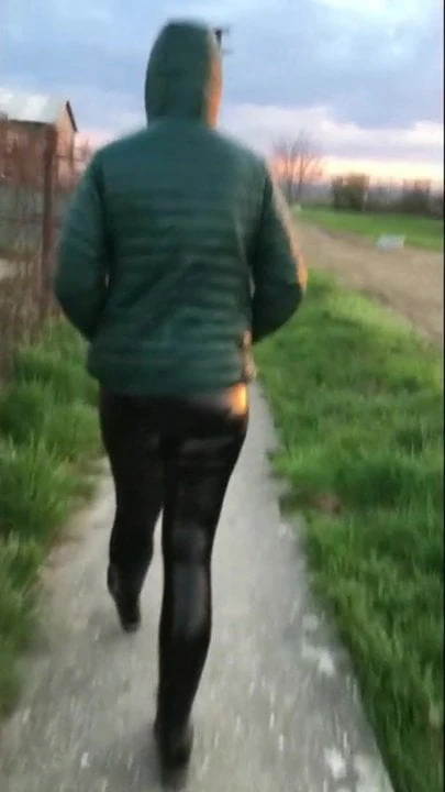 Milf with tight leather legging showing her horny big ass!!!
