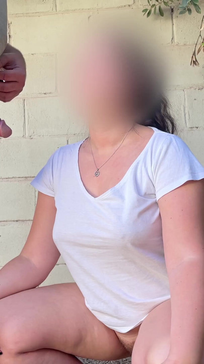 Completely soaking eachother in piss and cum at the park | Clip 1