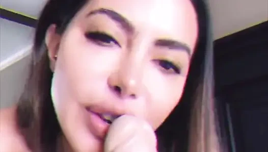 Striptease, deepthroat blowjob and hot pussy fuck by Latina MILF Lela Star