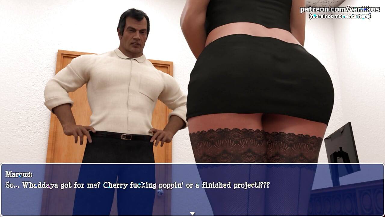 Betrügende ehefrau bekommt ihre muschi von ihrem chef im büro zerstört | Lily des Tals | Animiertes ntr porno-spiel mit 3D | Teil 25