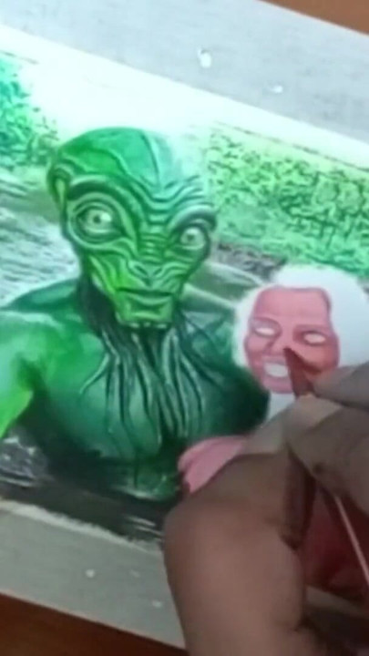 Key moment from "Erotic Art Or Drawing Of Sexy Indian Desi Bhabhi in Love With an Extraterrestrial Alien"