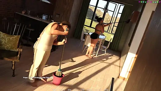 Wihte foam tarafından exibitionist evli kadın - üvey anne ile duş seksi, çıplak yoga 5