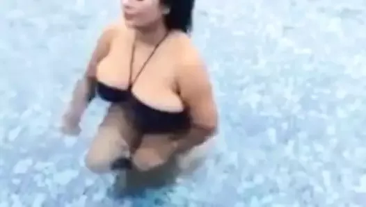 Gupchup  Actress In The Pool wit How Black Bikini