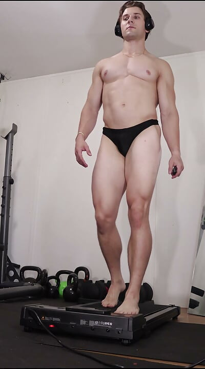 Walking on Treadmill Nude