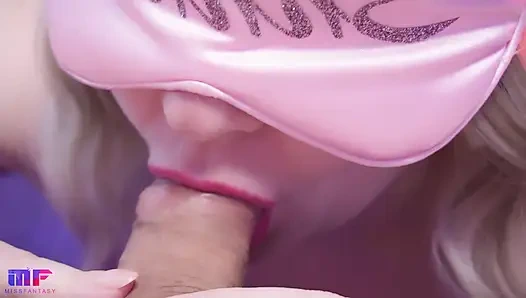 Gentle ASMR blowjob close-up cum in mouth