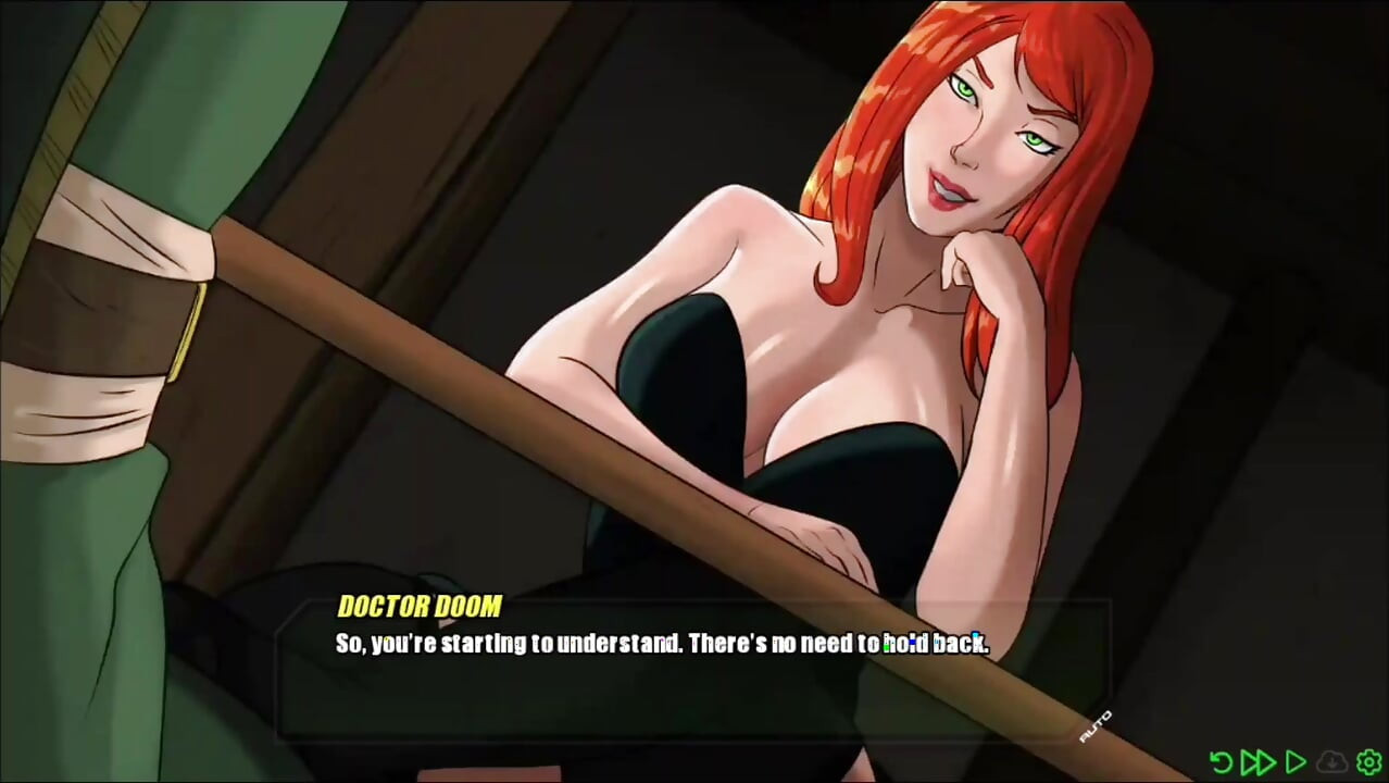 Mary Jane rubs her foot on Doom's Monster cock in footjob - doomination gameplay