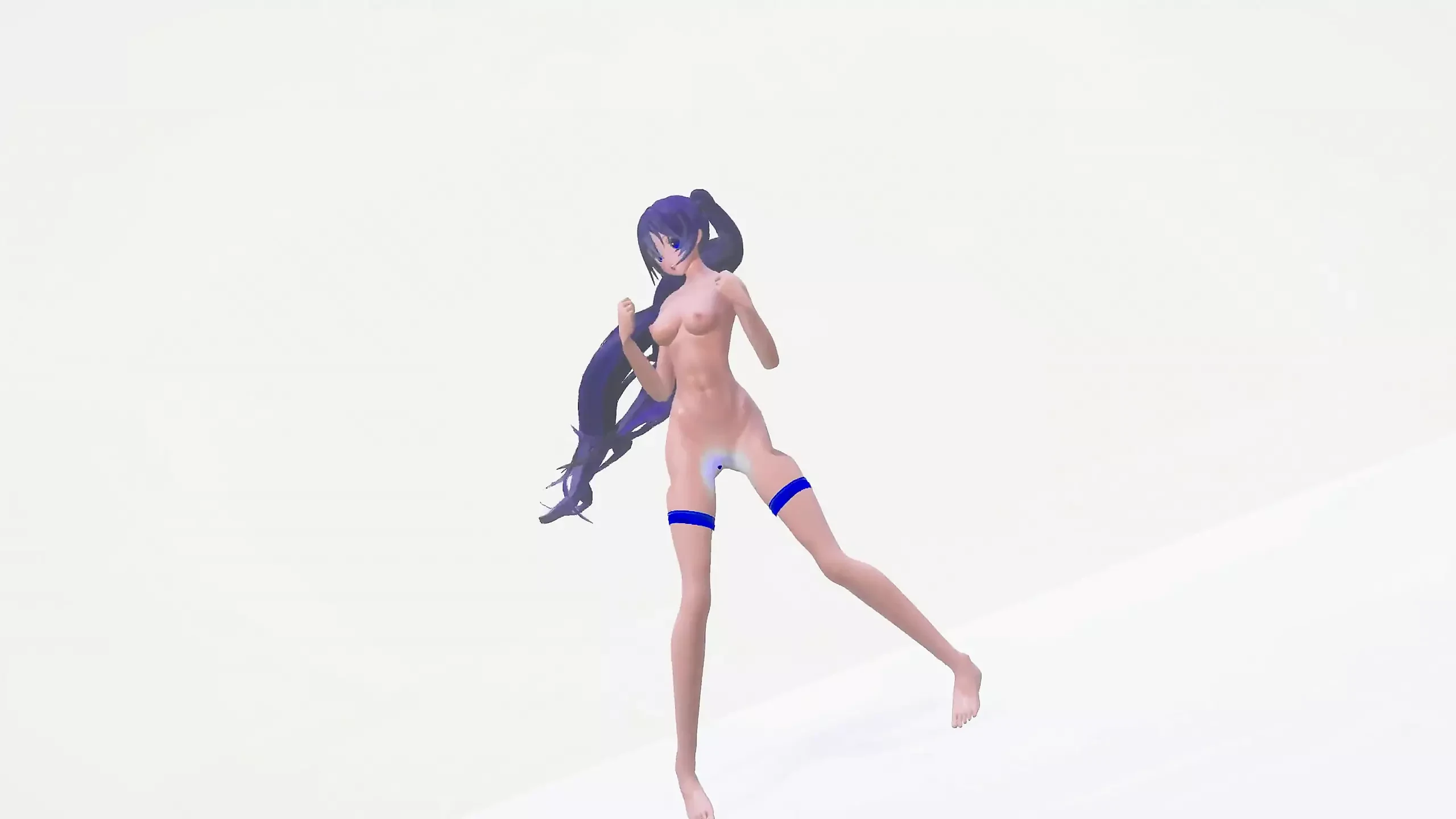 Forte Hatsune Miku Hentai corpo musculoso Seis pacotes de dança nua mmd 3D azul cabelo cor edit Smixix