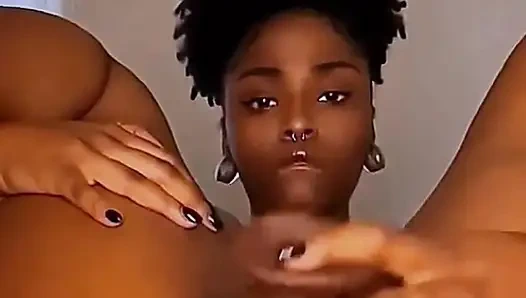 Black ebony pussy wet dildo fucking moaning