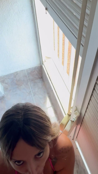 stranger comes home after the beach: he wants to be sucked at the balcony | Clip 1