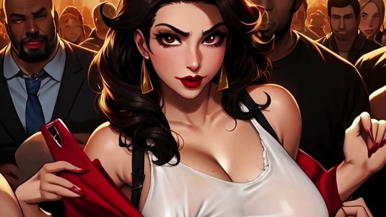 Tifa cu țâțe mari adoră să sugă pula neagră în toons picant: Tifa in a mosh pit