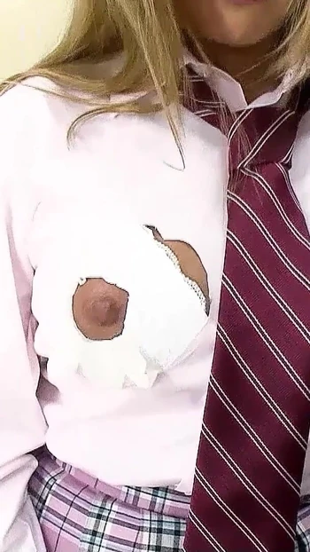 Key moment from "Blonde curvy Japanese Teen seduce Classmate to First Creampie Fuck uncensored JAV"