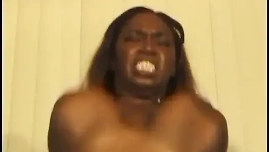 Thick beautiful ebony bitch rides a black cock then is creamed