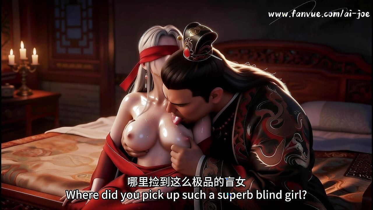 Cuckold Husband Watches Fat Bull Fuck His Blindfolded Red Concubine AI-generated