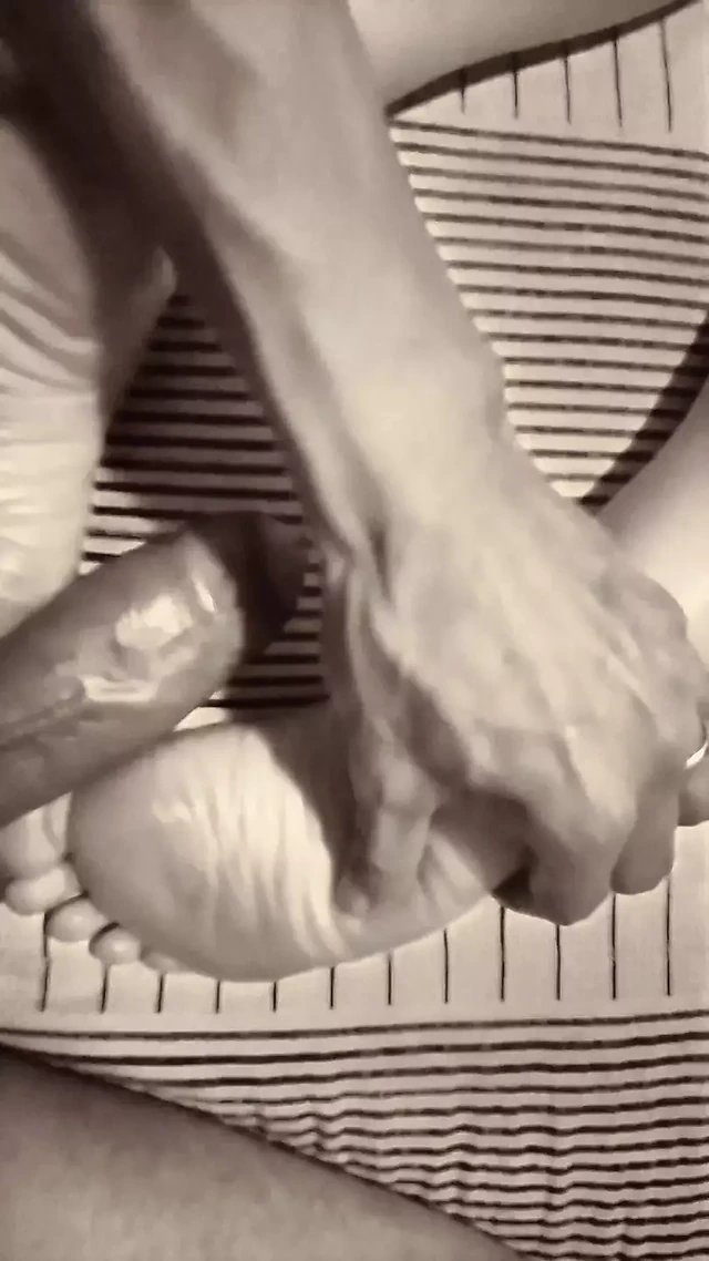 Feet, dick and ass. The hand that caresses is the same one that slaps