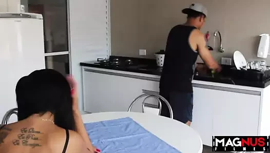 Benefits porn video – Sucked Her Well-endowed Husband's Cock Before Giving Him Her Ass