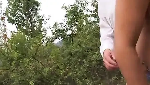 She gets an amazing fuck outdoor