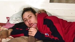 18 Year Old Stepsister Takes Big Load of Cum in Her Mouth