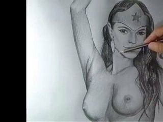 Wonder women nude body art