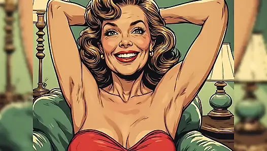 Vintage - cewek seksi lagi muasin memeknya pakai vintage art