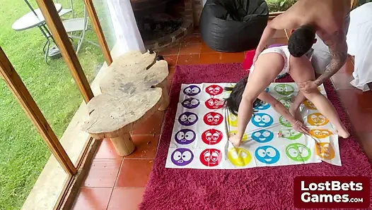 Amelia and Lucas are twisting up the heat with a strip Twister