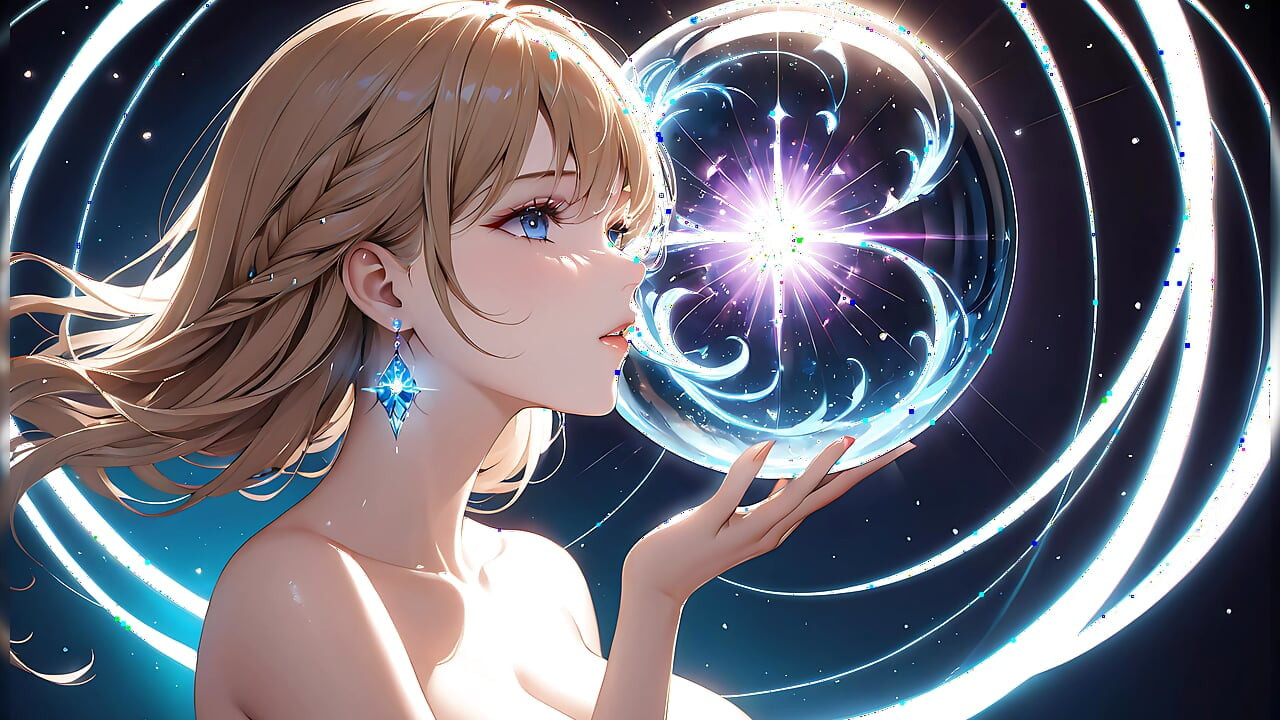 Whispers of Magic - Ai Girl and a Glowing Orb