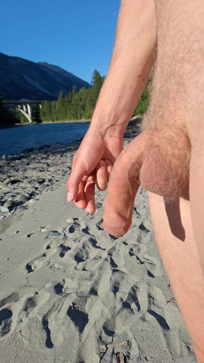 Swimming by the river