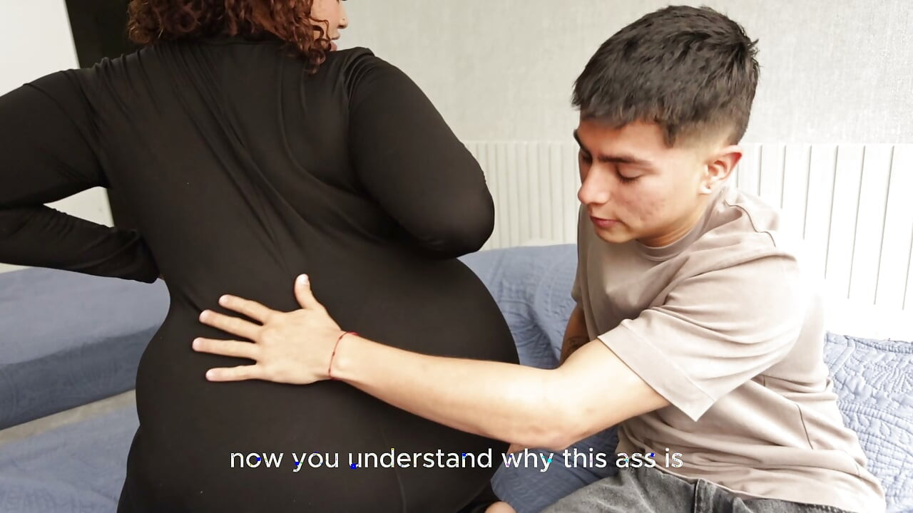 STEPMOTHER WHIT BIG ASS AND STEPSON SHARE A BED IN A HOTEL ROOM