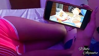 Stepsister wakes me up and asks for cock when watching hentai