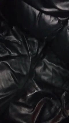 stomp on abandoned leather sofa