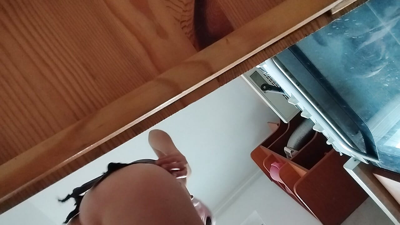 Sexy mom prepares breakfast, hairy pussy, big tits. Sexy wife cleans the house, hairy pussy, big ass.