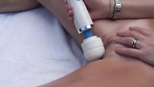 Using My Wand to Climax During Oily Cam Show