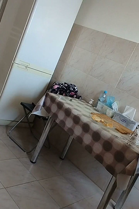 Amateur Wife in the Kitchen, Hairy Pussy, Hairy Ass, Big Tits, Big Nipples, Long Hair.