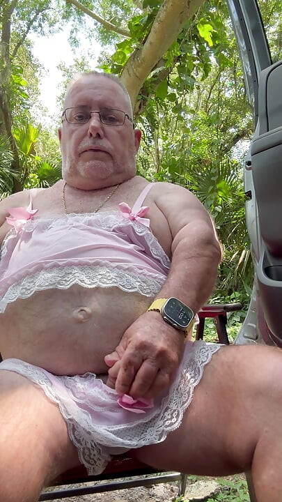Mark Fletcher dressed up jerking off i the woods