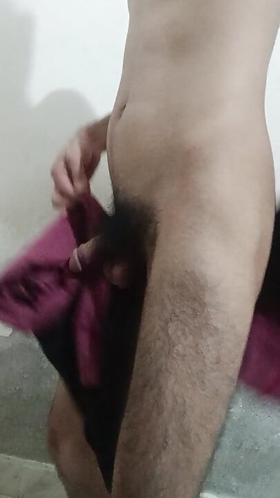 Skinny Latino plays in his room with his hairy cock