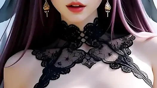 Hentai Gotische Mädchen Mit Gefärbten Haaren Zeigen Ihre Großen Titten 2