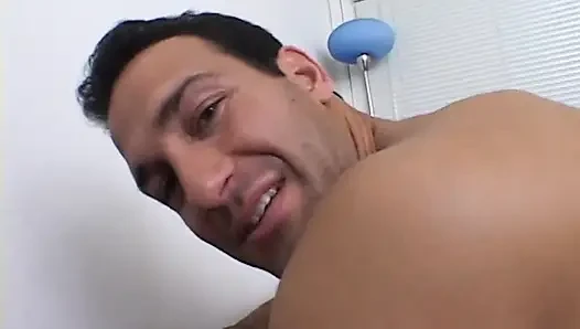 Hot slut loves to get cum on her asshole after she sucks ass and cock