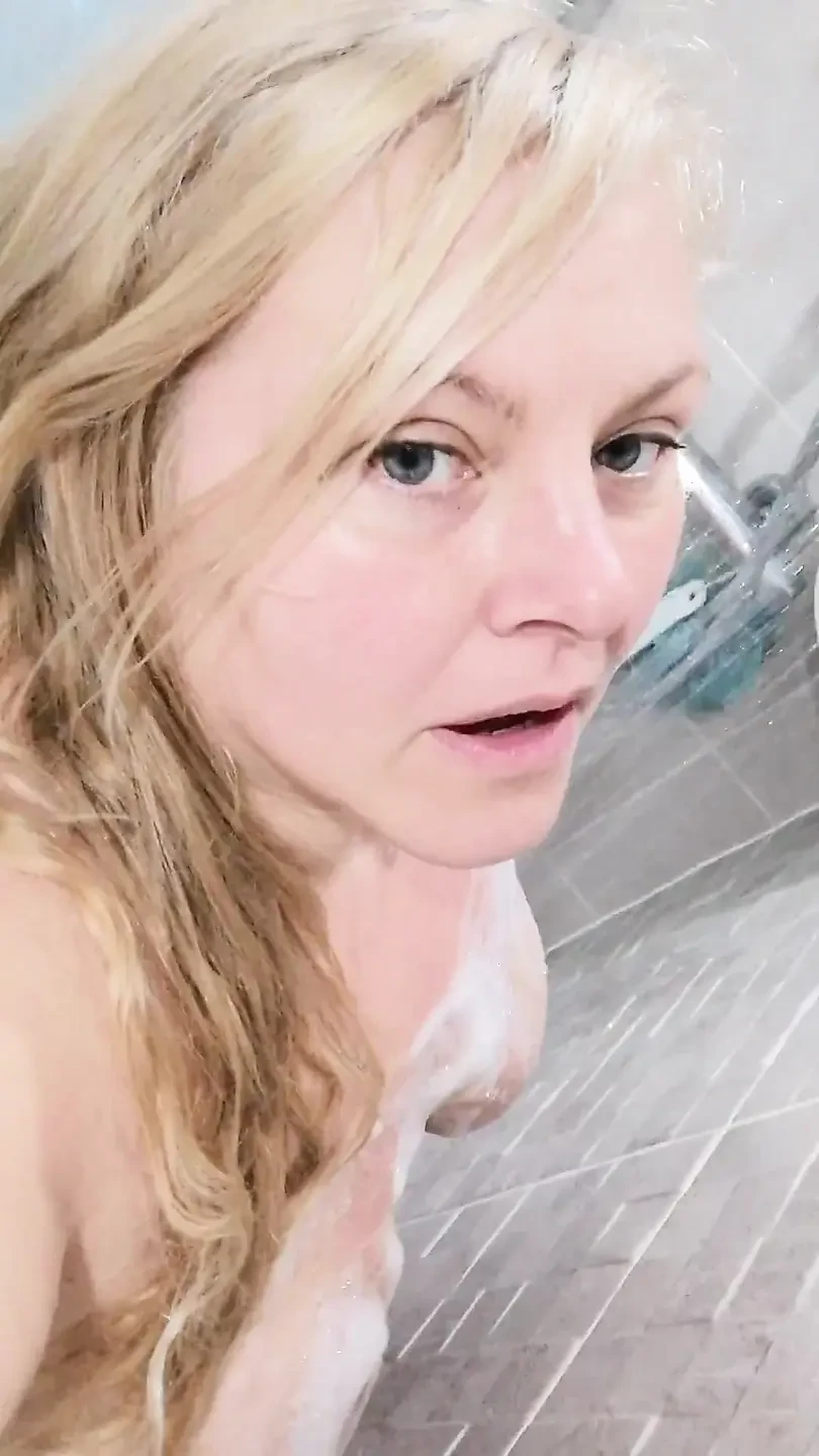 Cum Join Me In The Shower Soaping My Large Tits - Real Blonde Chubby British Housewife