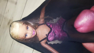 Barbie doll black pantyhose encasement