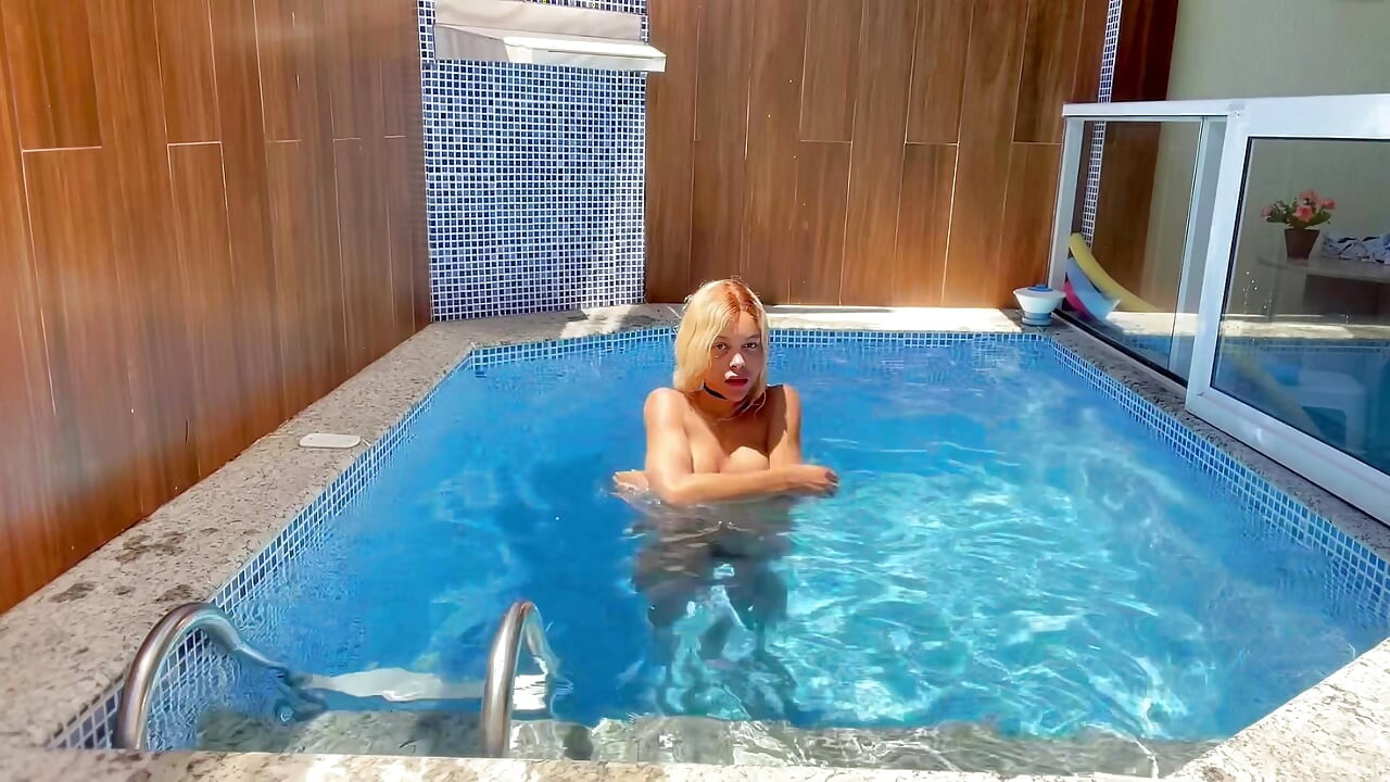 Innocent Face, Monster Cock - Would You Swim With a Hung Trans Girl?