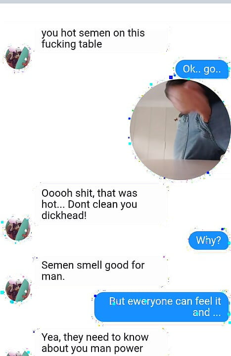 A chat with a subscriber before work ended with a handjob and ejaculation on the table