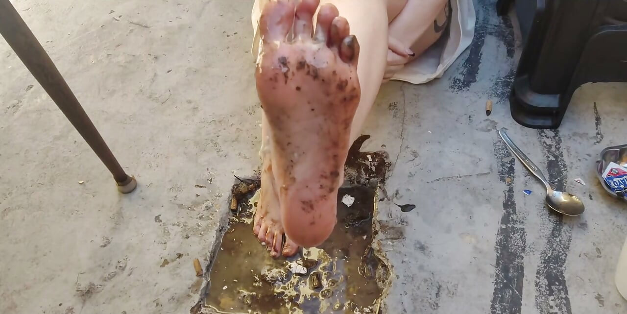 Feet Playing with Dirt and Food